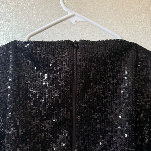 NADINE MERABI Courtney Sequin Midi Dress Black Sz XS - Picture 7 of 9